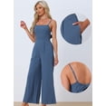 thumbnail image 2 of Unique Bargains Women's Spaghetti Strap Backless Wide Leg Jumpsuit XL Dark Blue, 2 of 6