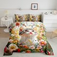 thumbnail image 2 of Feelyou 3D Kawaii Cat Bedding Comforter Set for Kids, Spring Garden Groovy Flower Twin Comforter Sets, Cute Cat Animal Reversible Bedding Set, Microfiber Bedroom Decor, 2-Piece, 2 of 8