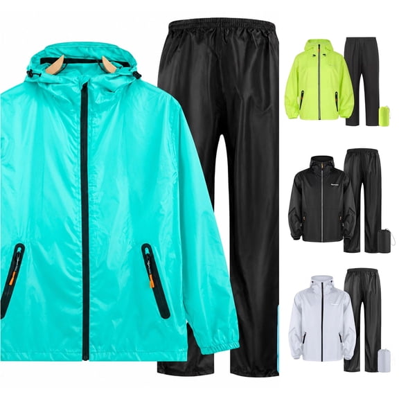 Rain Suit Set For Motorcycle Riding, Heavy Duty Waterproof Raincoat And Pants Outdoor Cycling Gear