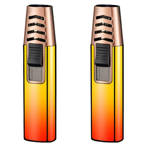 Encendedores para Casa ColorTorchOrange 2 Pzas Azul Naranja/Amarillo Metal Gas Butano.