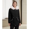 thumbnail image 4 of Winter Coats for Women Warm Fleece Long Back Jacket Thicken Parka with Hood Black XXL, 4 of 7