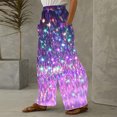 thumbnail image 4 of xjwjuw Womens Casual Sparkly Sequin Pants High Waisted Wide Leg Palazzo Bell Bottom Dance Trousers Loose Pull On Comfy 70s Magic Glitter Disco Party Long Maxi Pants, 4 of 5