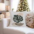 thumbnail image 4 of Ethan Taylor Botanical Throw Pillow Soft Cushion Cover 'Monstera Leaf II Botanicals Monstera Leaf' Bohemian Pattern Decorative Square Accent Pillow Case, 16x16 Inches, Green, Beige, 4 of 5