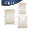 thumbnail image 2 of Bathroom Rugs Sets 3 Piece, Soft Absorbent Microfiber Bath Mats and U-Shaped Contour Toilet Rug, Machine Wash Dry, Plush Shaggy Bath Mat Set for Bathroom, 2 of 9