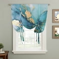 thumbnail image 2 of Turquoise Marble Balloon Curtains for Windows, Bedroom Curtains 54 Inch Length, Abstract Minimalist Art Ombre Blue Tie Up Curtains Panels Thermal Insulated Bathroom Curtains Window 42"x54", 2 of 8