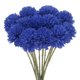 thumbnail image 1 of Uxcell 12 Paquete de Flores de Bola de Crisantemo Artificial de 11 pulgadas Ramo de Crisantemo de Seda Falsa para el Hogar Azul Oscuro, 1 of 6