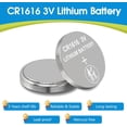 thumbnail image 2 of CR1616 Battery, 6 Count Pack CR 1616 3V Lithium Battery for Car Remote, 1616 Batteries for Watch, Car Key Fob, Remote Control, 2 of 7