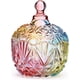 thumbnail image 1 of 1 tarro de cristal colorido con tapa para almacenar dulces, galletas, joyas, buffet y galletas (750 ml/26 oz), 1 of 5