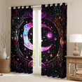 thumbnail image 2 of Castle Fairy Holy Month Stars Print Black Out Curtains for Adults Female Men Women,Happy Ramadan Crescent Moon Curtains Pack of 2 (42x63 Each),Gradient Exotic Style Bedroom Curtains Bedroom Decor, 2 of 6