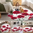 thumbnail image 5 of Red Poppy Round Area Rug 3.3Ft Washable Circle Rugs for Dining Room Table, Spring Summer Farmhouse Flowers Watercolor Non-Slip Carpet Floor Mats Indoor Outdoor Carpet Runner Aesthetic Home Decor, 5 of 8