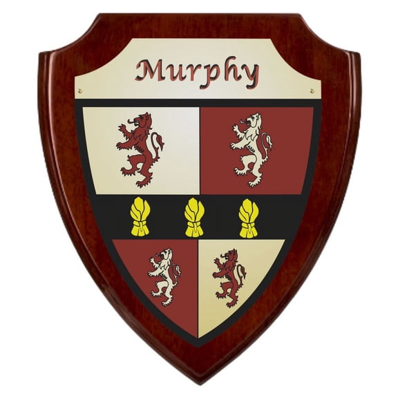 Murphy Irish Coat of Arms Shield Plaque - Rosewood Finish