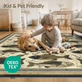 thumbnail image 4 of ODIKA 4'x6' Washable Area Rug Fishing Folk Cabin Motifs Lake Tackle Motif Vintage Border Fish Flowing Dynamic for Home Office, Under Desk, Non-Slip Chair-Friendly, Flatwoven, 4 of 7
