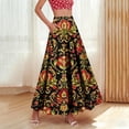 thumbnail image 2 of Ygbgbb Women's Flowy Elastic High Waist Skirts Trendy Tropical Floral Print Maxi Skirt Flowy A-Line Long Skirt Trendy Summer 2026 Boho Casual Beach Holiday Skirt Black XXL, 2 of 9