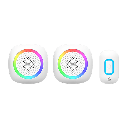 HomeZone 2PK Battery Operated Wireless Doorbell, Model ES01065B, 7.68 in W, None - Smart System