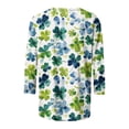 thumbnail image 5 of YWDJ Green Womens Casual Tops 3/4 Sleeves St Patricks Day Plus Size Crew Neck Polyester Casual St. Patricks Day Blouse Tops for Irish Themed Gifts 3XL, 5 of 5