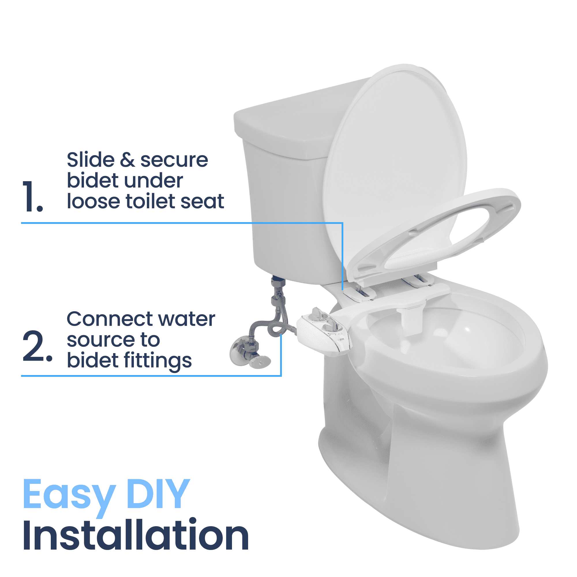 LUXE Bidet NEO 120 Plus - Only Patented Bidet Attachment for Toilet Seat, Innovative Hinges to Clean, Slide-in Easy Install, Advanced 360° Self-Clean, Single Nozzle, Rear Wash (Gold)