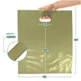 thumbnail image 7 of Olive Merchandise Plastic Glossy Retail Bags 100 Pack 12" x 15" with 1.25 mil Thick - Die Cut Handles - Perfect for Shopping, Party Favors, Birthdays, Color Olive - 100% Recyclable, 7 of 7