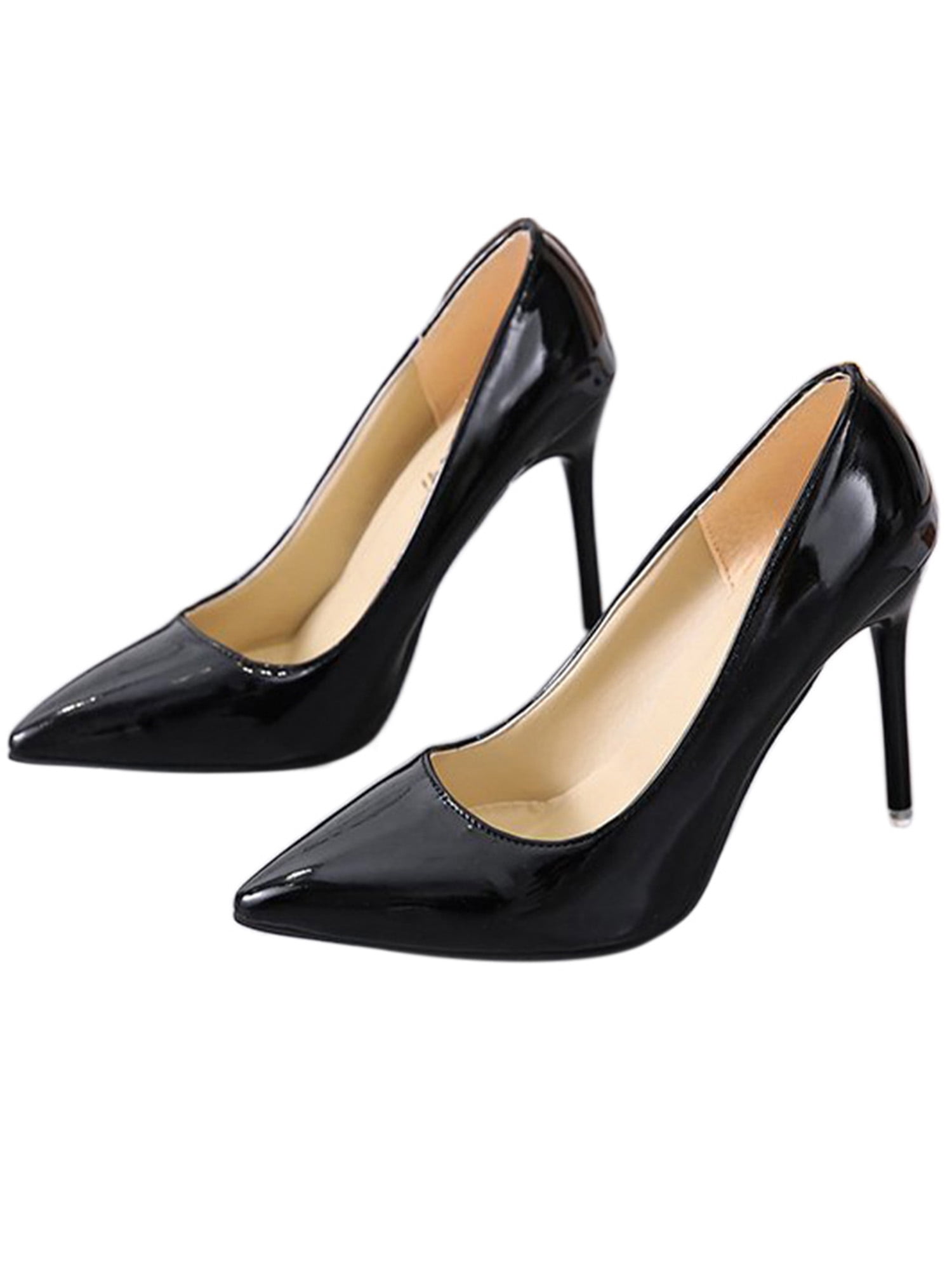 Women's Peep Toe T-strap High Heels Chunky Heel Back Zipper Sandals Fashion  Black Shoes - Walmart.com