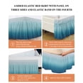 thumbnail image 6 of Navy Blue Ombre Wrap Around Bed Skirts for Queen Bed 16" Drop,Bed Skirt with Adjustable Elastic Belt Dust Ruffle Bed Valance for Bedroom Hotel Teal White Gradient Modern Abstract Art Bed Frame Cover, 6 of 7