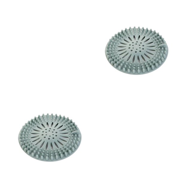 Inteprter filtro de fregadero de baño drenaje de piso colector de pelo colador tapón portátil reutilizable cubierta de drenaje accesorios azul Azul 2piezas