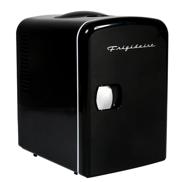 Frigidaire Mini Portable Compact Personal Fridge Cooler, 4 Liter Capacity Chills Six 12 oz Cans, 100% Freon-Free & Eco Friendly, Includes Plugs for Home Outlet & 12V Car