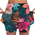 thumbnail image 1 of Puntoco Pantalones cortos de salón para mujer, pantalones cortos deportivos con estampado para mujer, pantalones de jogging ajustados de cintura alta y ligeros con bolsillos, 1 of 4