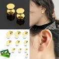 thumbnail image 2 of K-KED 1 Pair Round Barbell Stainless Steel Men Women 8-12mm Dumbbell Ear Stud Earrings-Gold-6mm, 2 of 9