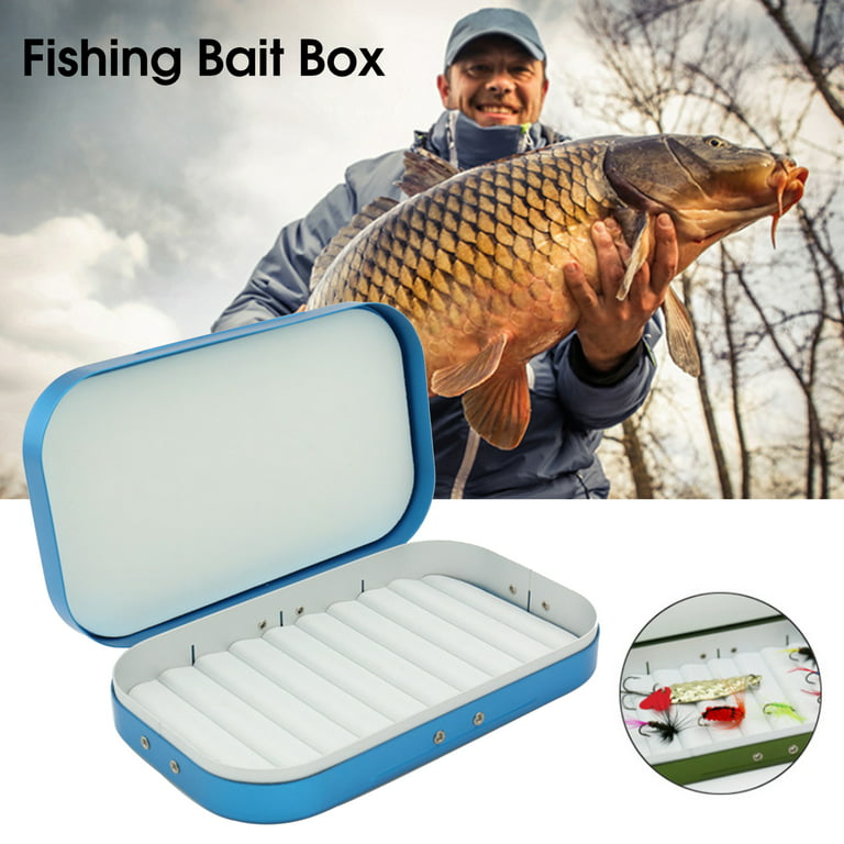 Universal Lure Hook Box - Aluminum Alloy Slim Fly Box Slit Foam Easy Grip Trout Flies Fly Fishing Box Fishing Tackle Boxes for Fisherman, Size: 15.5