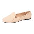thumbnail image 3 of YLYL Women's Suede Loafers Square Toe Low Heel Fashion Casual Comfortable Slip on Ballet Flats Shoes, 3 of 9
