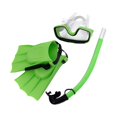 thumbnail image 3 of Conjunto de esnórquel shamjiam Aletas Gafas Equipo de equipo Vista amplia Máscara de buceo Tubo de respiración Verde Talla UE 25to30, 3 of 8
