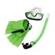 thumbnail image 3 of Conjunto de esnórquel shamjiam Aletas Gafas Equipo de equipo Vista amplia Máscara de buceo Tubo de respiración Verde Talla UE 25to30, 3 of 8