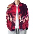 thumbnail image 2 of Alastor Hazbin Hotel Fashion Jacket Mens Windbreaker Coat Lightweight Zipper Clothes Streetwear Bomber Jacket, 2 of 7