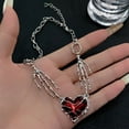 thumbnail image 4 of Dark Red Heart Ghost Claw Necklace – Gothic Punk Pendant Choker for Women and Men,Valentine's Day Statement Jewelry Gift, 4 of 4