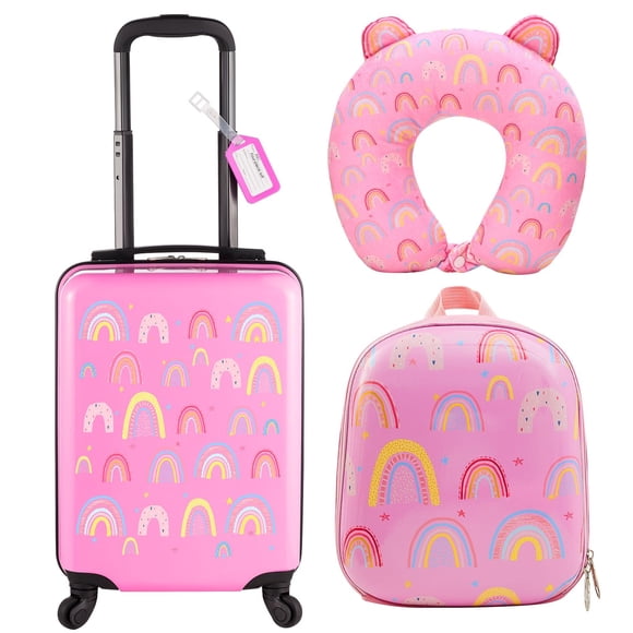 Set de equipaje Sanwuta Rainbow de 43 cm con almohada cervical tipo mochila