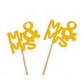 thumbnail image 3 of Darling Souvenir, Mr & Mrs Wedding Cupcake Toppers, Party Dessert Decorations - Pack Of 40, 3 of 3