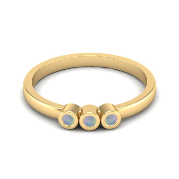 Round Shape Opal Stackable Women Valentines Day Gifts Ring 925 Sterling Silver Gold Vermeil