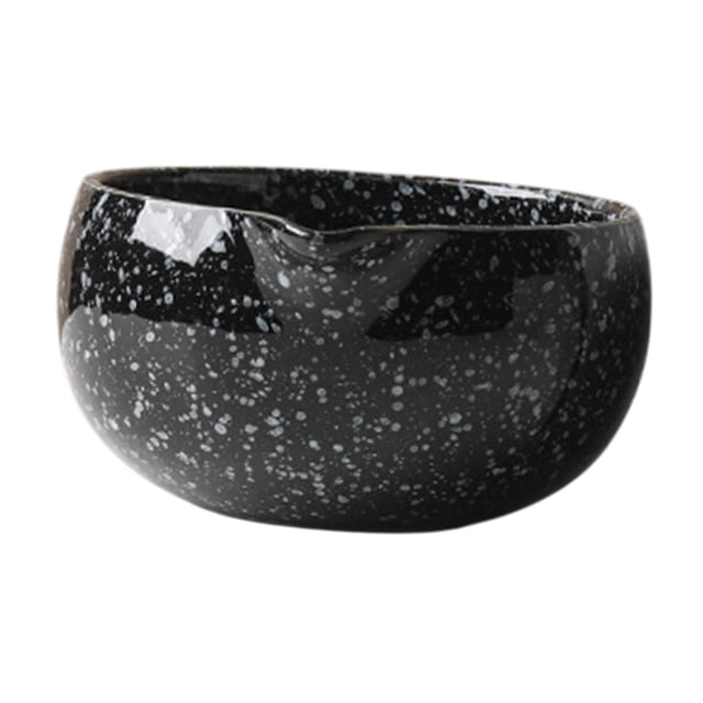 Cuenco de Matcha de cerámica, accesorio tradicional, cuenco de té portátil hecho a mano para té Negro brillante