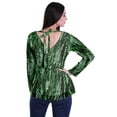 thumbnail image 4 of Moomaya Empire Waist Top Printed Dress V-Neck Full Sleeve Tunic Peplum Top For Women, 4 of 6