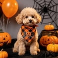 thumbnail image 6 of Halloween Dog Bandana, Reflective Plaid Pumpkin Ghost Scarf for Holiday Pet and Party Decor, 6 of 6