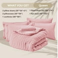 thumbnail image 6 of Pink Queen Comforter Set Seersucker 7 Pieces, All Season Luxury Bed in a Bag for Bedroom, Bedding Set with Comforters, Sheets, Pillowcases & Shams, 6 of 16