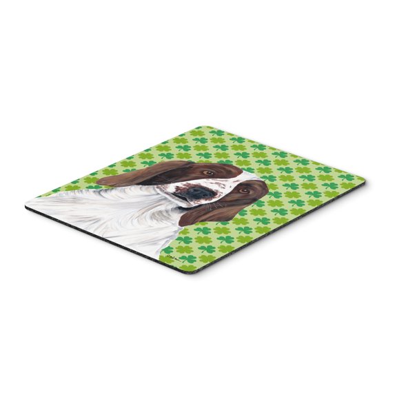 "Welsh Springer Spaniel Shamrocks Mouse Pad Hot Pad or Trivet"