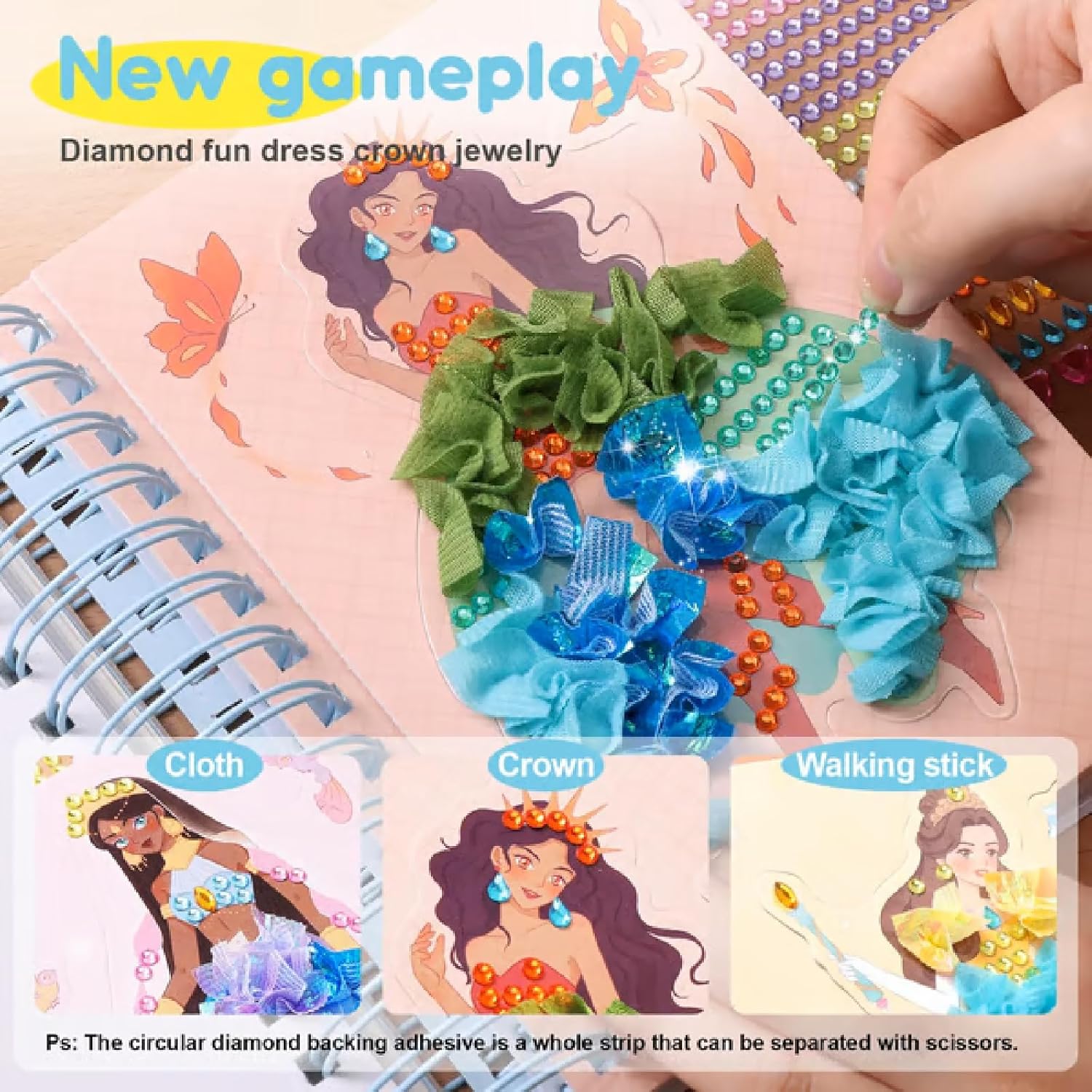 8-in-1 Magic Princess Craft Set, Magic Princess Crafts, DIY Activity with Princesses Stickers, Foil Crafts Art Fun & Gem Painting for Boys & Girls Ages 4-8