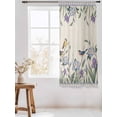 thumbnail image 3 of Sheer Curtains 63 Inch Length, Spring Flowers Semi Sheer Curtains Light Filtering Window Treatment, Vintage Floral Leaves Birds Farmhouse Plaid Privacy Voile Drapes for Living Room 52x63 Inch, 3 of 7