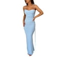 thumbnail image 1 of TRKIYQC, vestido largo de fiesta de noche para mujer, vestido ajustado sin mangas de corte bajo de Color sólido con tirantes finos, vestido ceñido al cuerpo sin espalda TRKIYQC  moda, 1 of 5