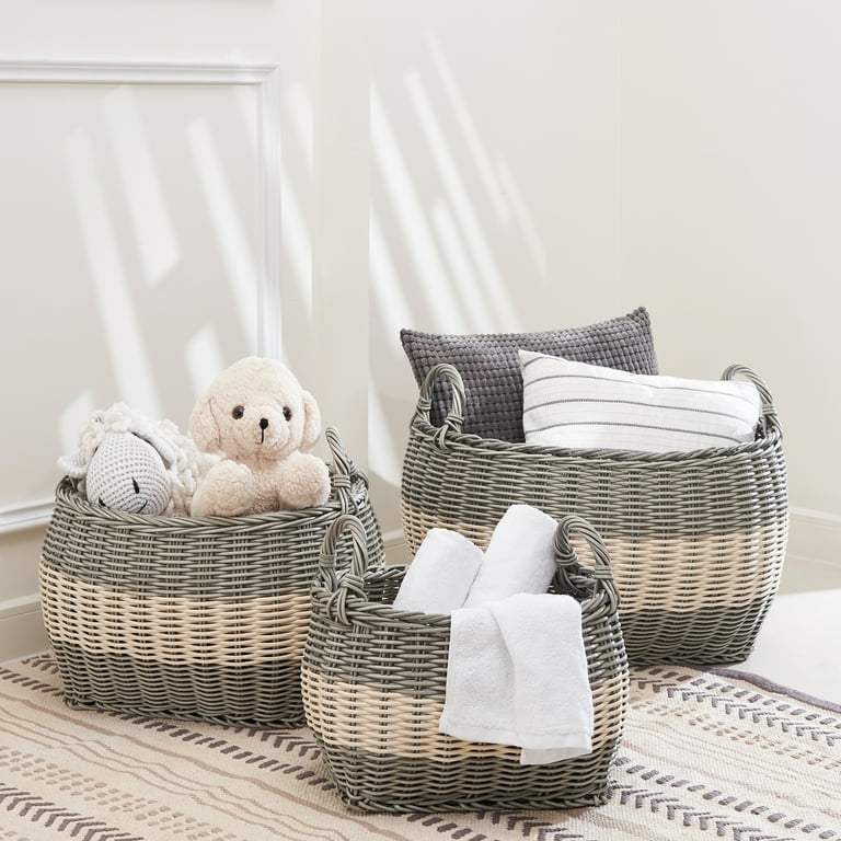 Laundry Storage Baskets, Rattan Storage Baskets for Kitchen, Storage B –  Silvia Home Craft