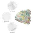 thumbnail image 3 of Picia Watercolor Wildflowers Pattern Knitted Beanie Hat for Men and Women , Unisex Winter Warm Stretchy Knit Cap Thick Fisherman Beanies Cuffed Plain Skull Caps, 3 of 6