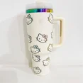 thumbnail image 5 of Taza térmica de acero inoxidable con tapa de pajita y Asa de Hello Kitty, taza de viaje con aislamiento al vacío de doble pared para coche, 40oz, 2024, 5 of 5