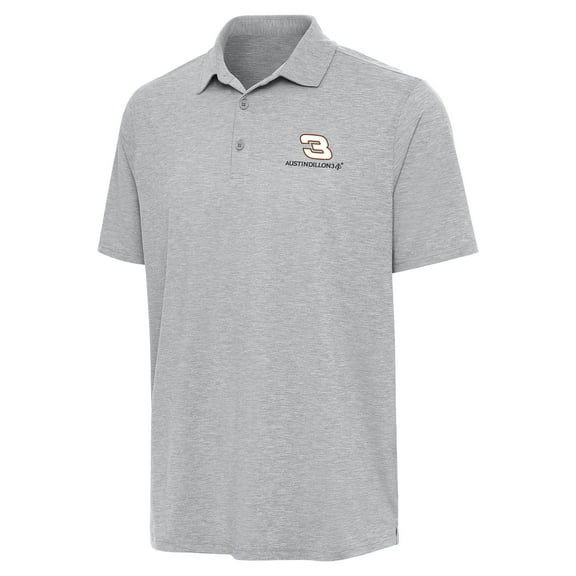 Men's Antigua Heather Gray Austin Dillon Par 3 Polo