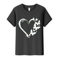 thumbnail image 4 of KBZDBZC Tshirts Shirts for Women Women's Love Butterfly Print Round Neck Short Sleeve T Shirt Top Womens Tops (Black,L), 4 of 4