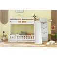 thumbnail image 6 of JERFIT Over Full Bunk Bed with Slide Storage Staircase Pine Solid Wooden Bunk Bed with Safety, 6 of 8